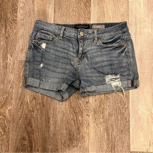 Aeropostale Midi Shorts Women's Juniors Distressed Destroyed Denim Size 6